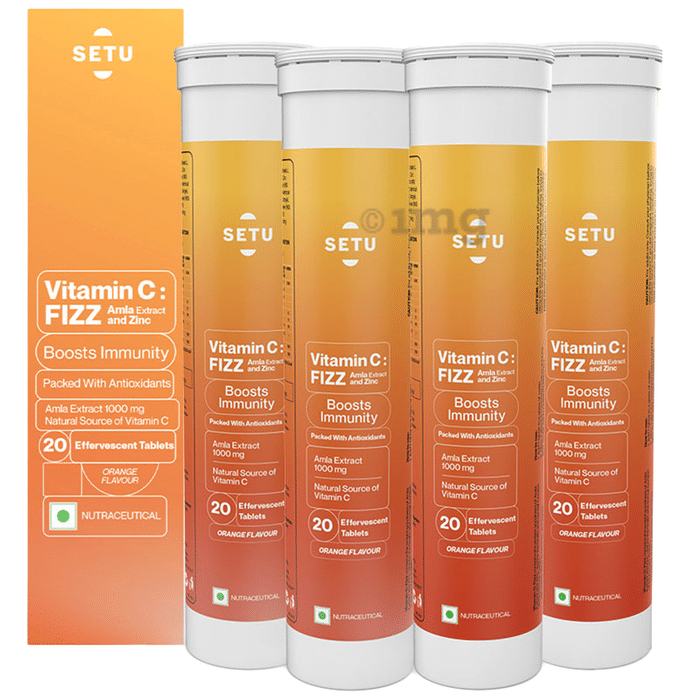 Setu Vitamin C Fizz Amla Extract & Zinc Effervescent Tablet (20 Each)