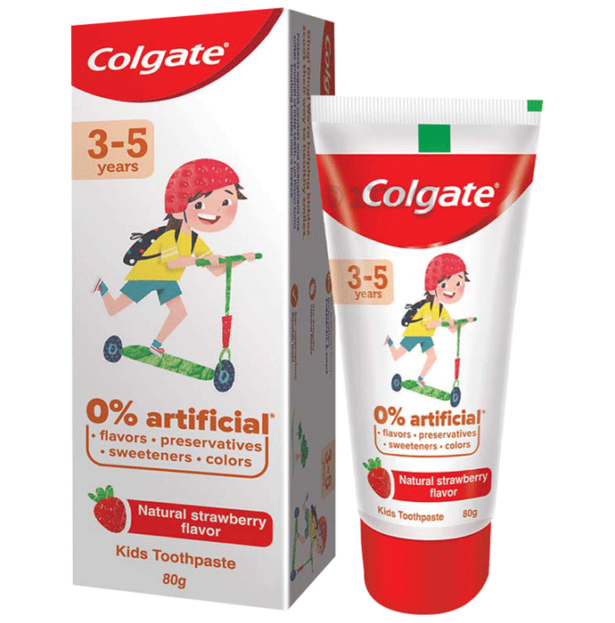 Colgate Kids Toothpaste (3-5 Years) | Protects Milk Teeth from Cavities | Flavour Natural Strawberry