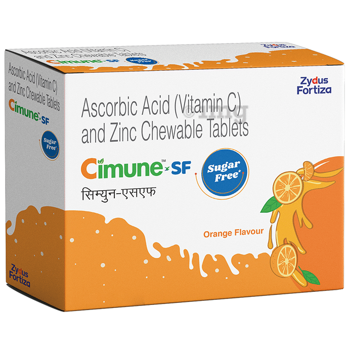 Cimune SF Vitamin C and Zinc Sugar Free Chewable Tablet Orange