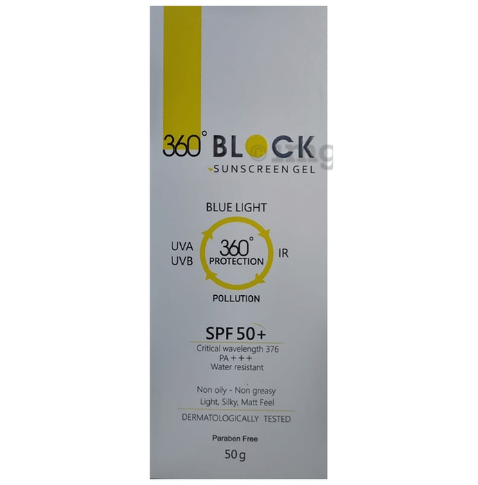 360° Block Sunscreen Gel SPF 50+ PA+++ | 360° UVA/UVB & IR Protection