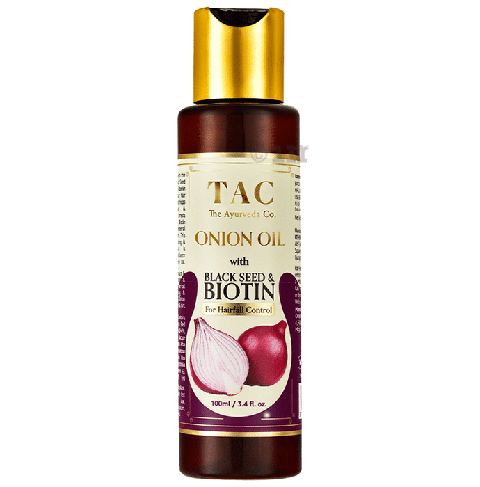 TAC The Ayurveda Co. Onion Hair Oil with Black Seed & Biotin for Hairfall Control