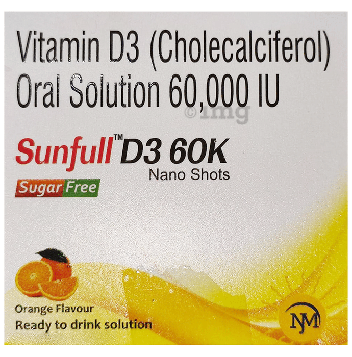 Sunfull D3 60K Nano Shots (5ml Each) Orange Sugar Free