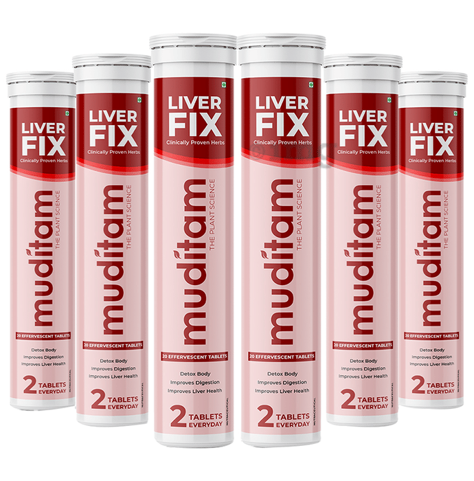 Muditam Ayurveda Ayurveda Liver Fix Effervescent Tablet Liver Detox Ayurvedic Milk Thistle (20 Each)