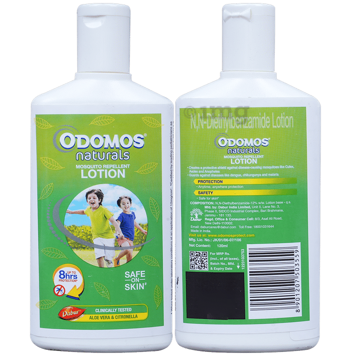 Odomos Naturals Mosquito Repellent Lotion with Aloe Vera & Citronella