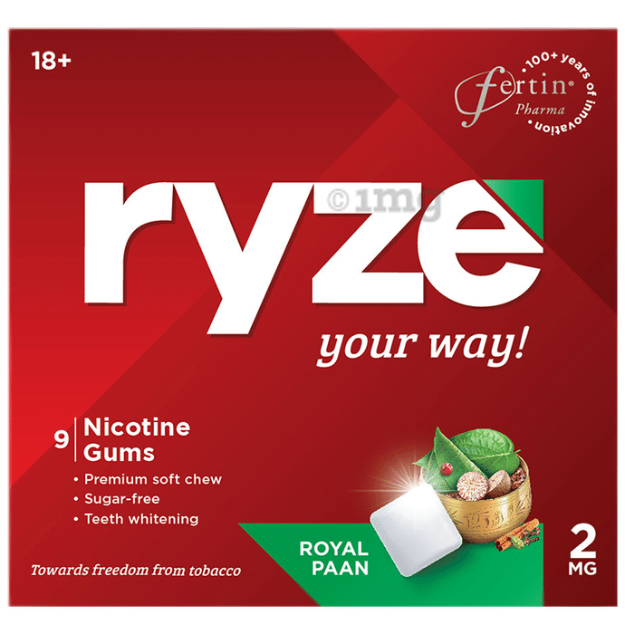 Ryze Nicotine Gums 2mg (9 Each) | Flavour Royal Paan