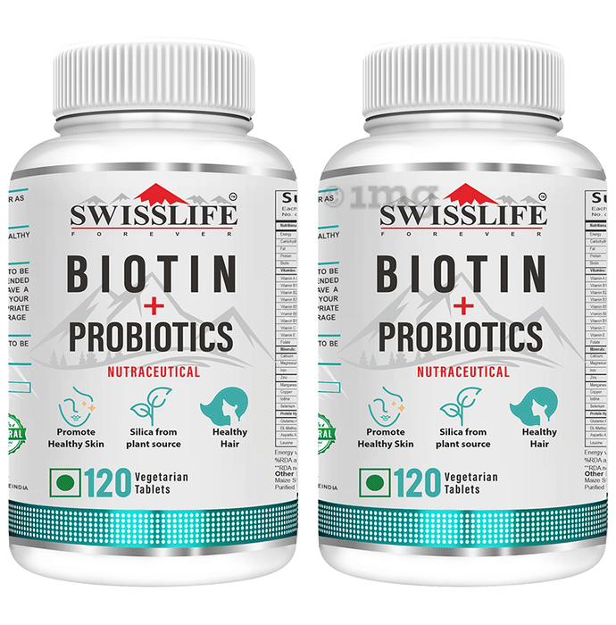 SWISSLIFE FOREVER Biotin + Probiotics Vegetarian Tablet (120 Each)