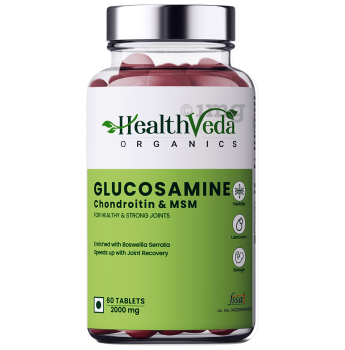 Health Veda Organics Glucosamine Chondroitin & MSM 2000mg Veg Tablet | For Joint Health
