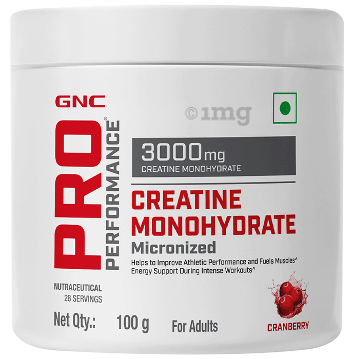 GNC Pro Performance Creatine Monohydrate 3000mg for Performance, Muscle Support & Energy | Powder Cranberry