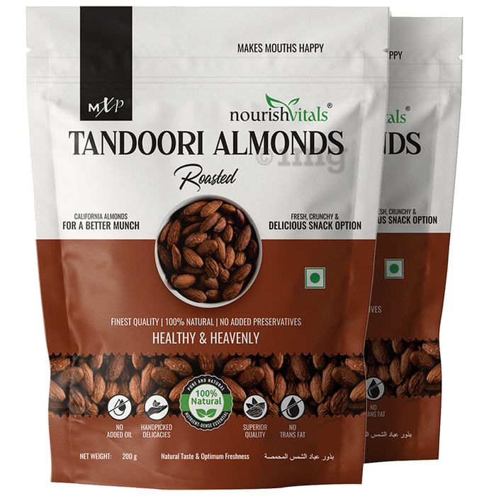 NourishVitals Tandoori Rosted Almonds Dry Fruits (200gm Each)