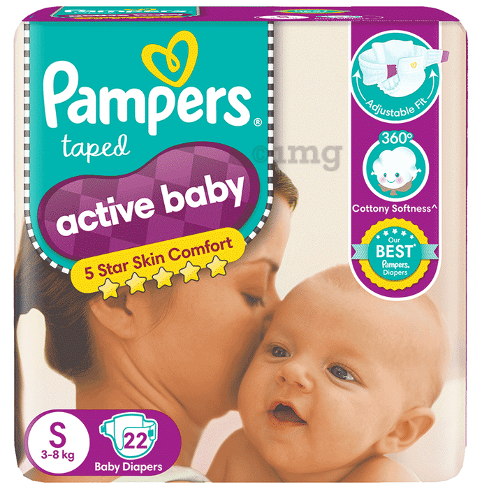 Pampers Active Baby with Comfortable Fit | Size Diaper Small