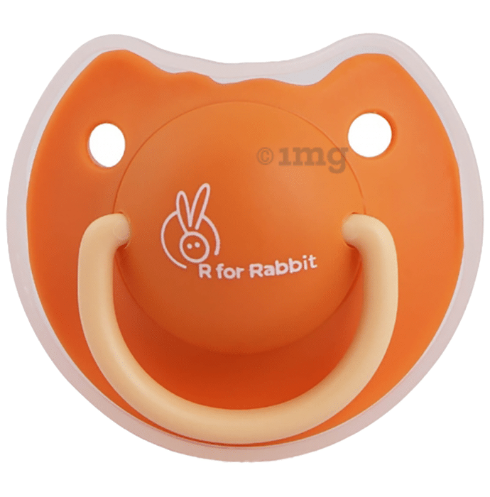 R for Rabbit Tusky Pacifier for Kids of 6 Months Orange