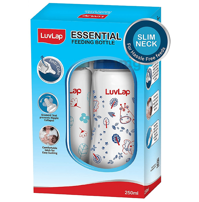 LuvLap Combo Pack of Jungle-T & Wild-F Anti-Colic Baby Feeding Bottle (250ml Each)