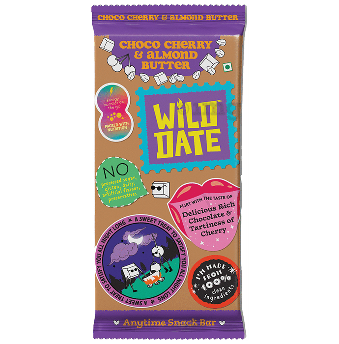 Wild Date Choco Cherry & Almond Butter Anytime Snack Bar (40gm Each)