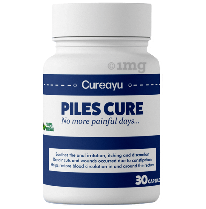 Cureayu Piles Cure Ayurvedic Capsule | Bawasir | Eases bowel movement | Soothes Anal Irritation|100 % Herbal