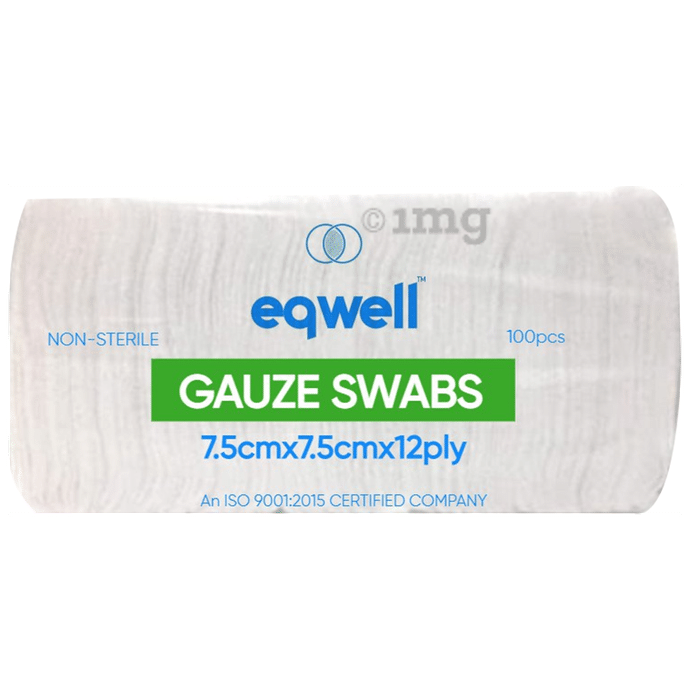 Eqwell Non-Sterile Gauze Swabs 7.5cm x7.5cm x 12ply