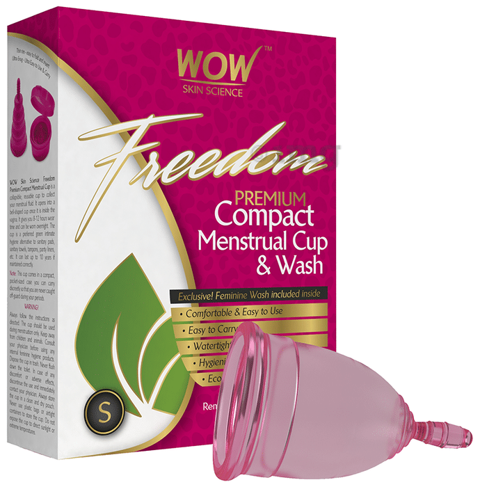 WOW Skin Science Freedom Premium Compact Menstrual Cup & Wash Medium