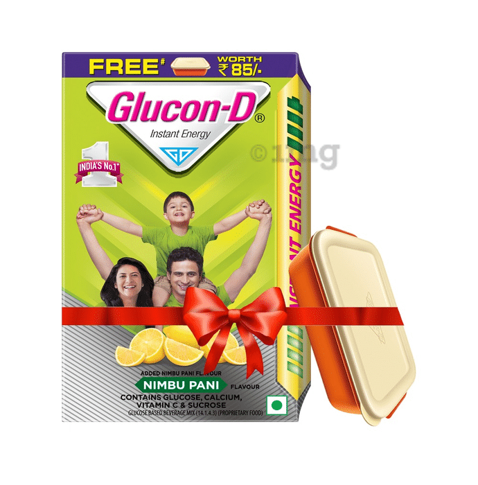 Glucon-D Instant Energy Health Drink Nimbu Pani with Free Container