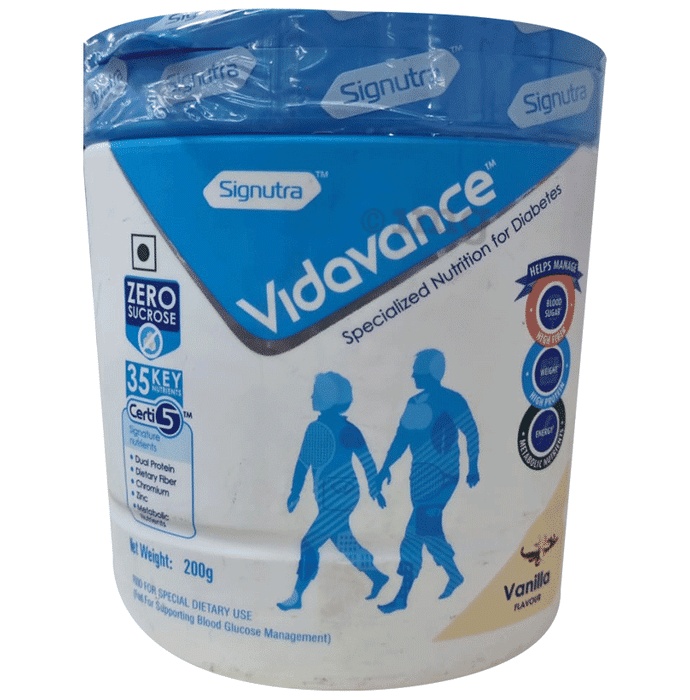Vidavance Powder for Diabetes | Supports Blood Glucose Management | Sucrose Free | Flavour Vanilla