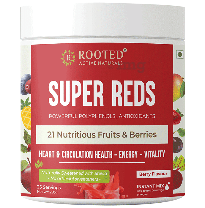 Rooted Active Naturals Super Reds 21 Nutritious Fruits & Berries Powder