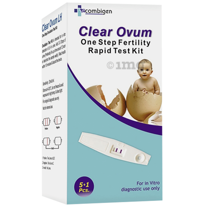 Recombigen LH Test Card One Step Ovulation Test Kit Pack of 5 Ovulation kit and 1 Pregnancy Card