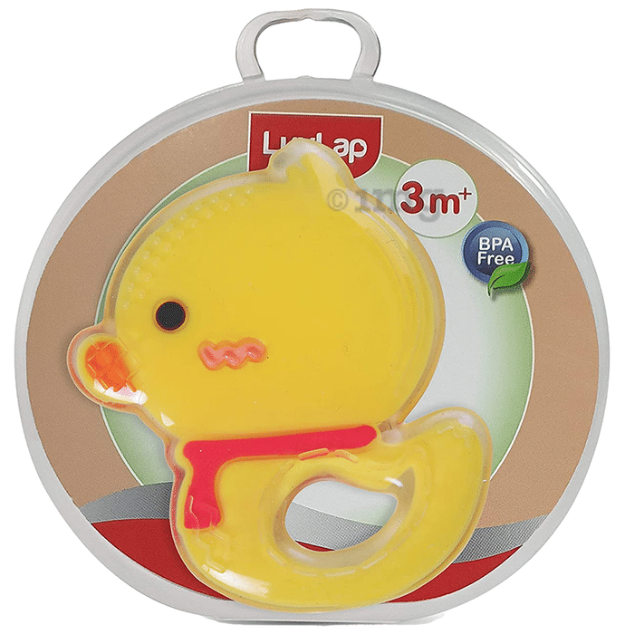 LuvLap Silicone BPA Free Teether for 3 m+ Yellow Duck