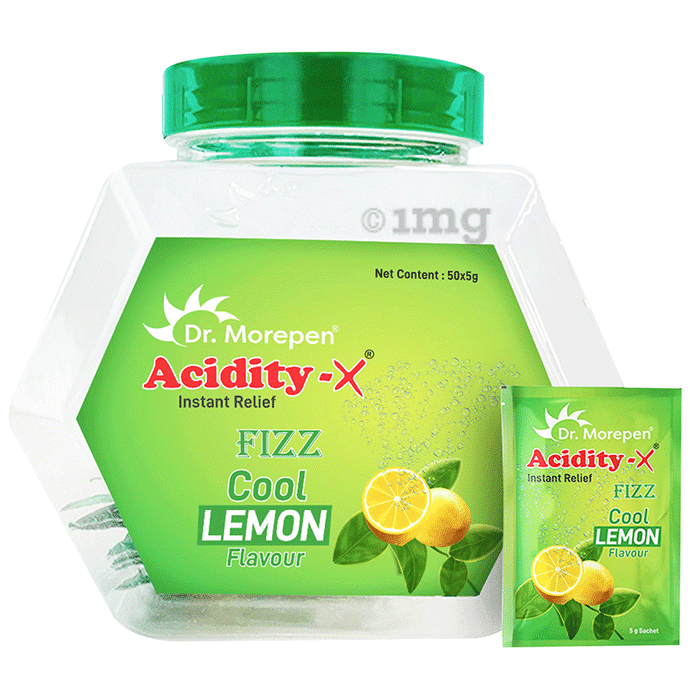 Dr Morepen Acidity-X Fizz Instant Relief Sachet (5gm Each) Lemon