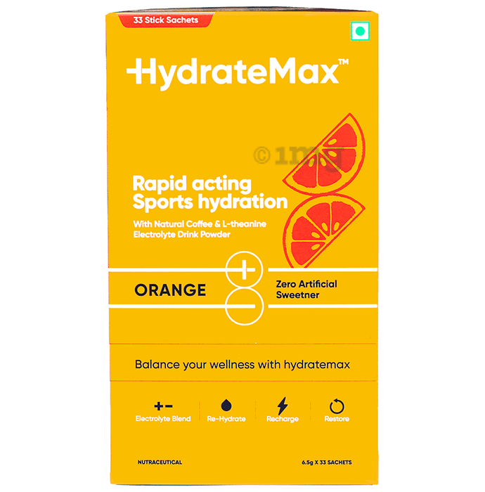 Hydratemax Rapid Acting Sports Hydration (6.5gm Each) Orange