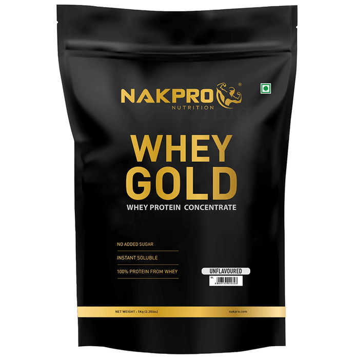 Nakpro Nutrition Whey Protein Gold for Muscle Support | Flavour Unflavoured