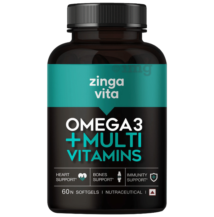 Zingavita Omega 3 + Multivitamin Soft Gelatin Capsule for Heart, Bone & Immunity Support