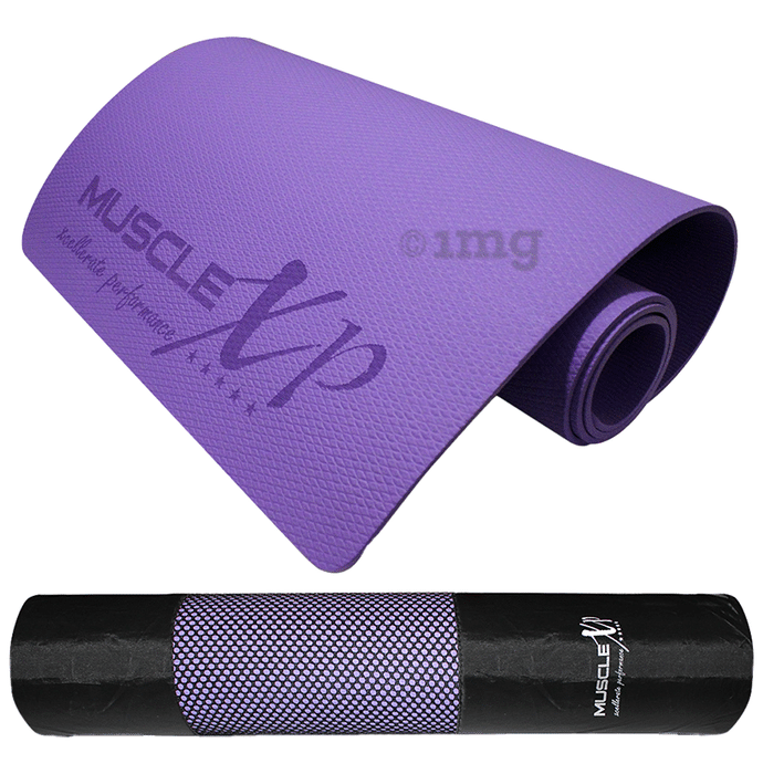MuscleXP Yoga Mat with Cover Strap 6mm Purple
