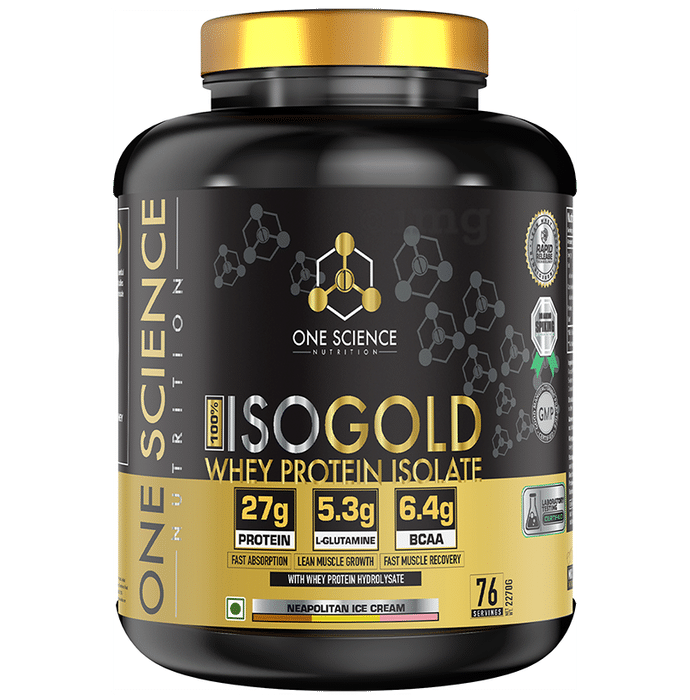 One Science Nutrition 100% Iso Gold Whey Protein Isolate Powder Neapolitan Ice Cream