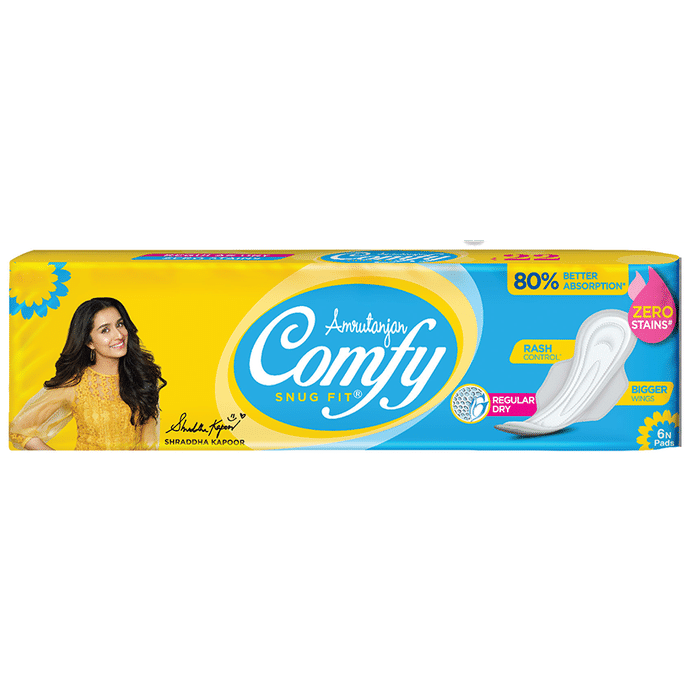Amrutanjan Comfy Snug Fit Sanitary Pads Regular Dry