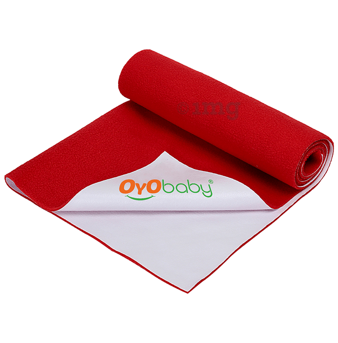 Oyo Baby Waterproof Bed Protector Baby Dry Sheet Medium Red