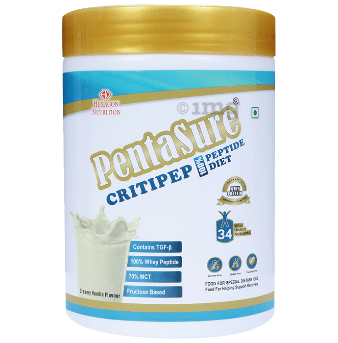 PentaSure Critipep 100% Whey Peptide | Gluten Free | Flavour Powder Creamy Vanilla