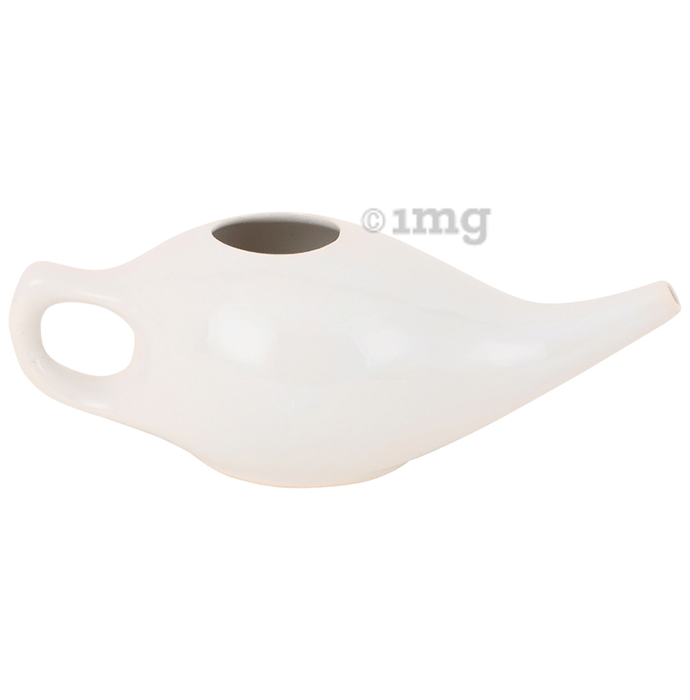 HealthAndYoga Classico Ceramic Neti Pot White
