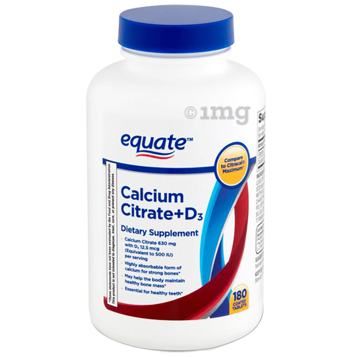 Equate Calcium Citrate + D3 Coated Tablet