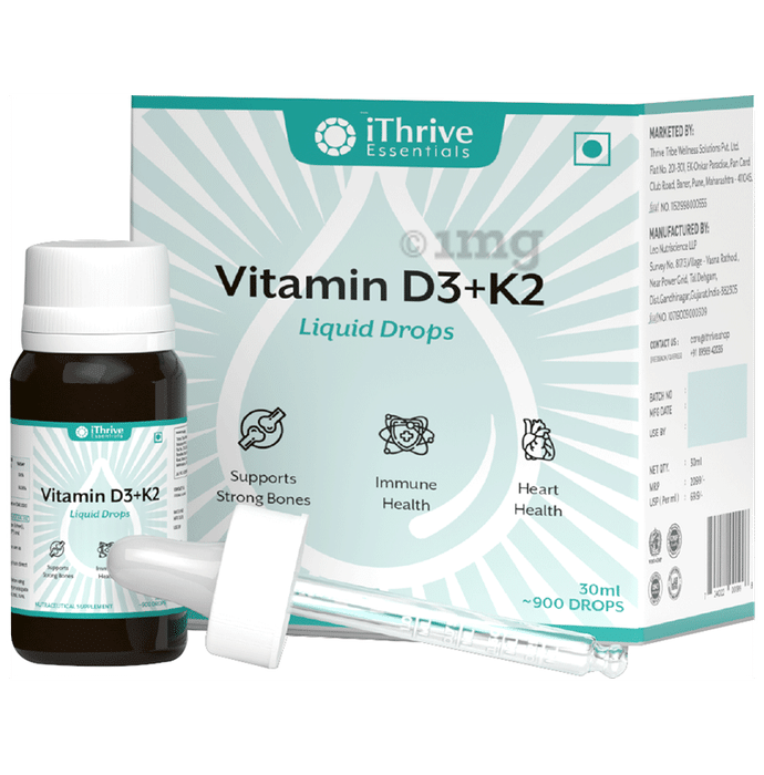 iThrive Essentials Vitamin D3+K2 Liquid Oral Drops