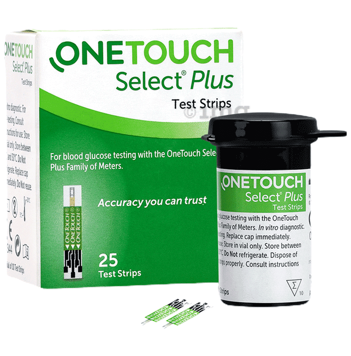 OneTouch Select Plus Test Strip (Only Strips) Test Strip Green