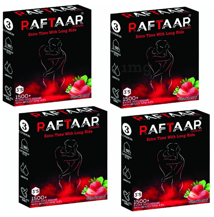 Raftaar Condom (3 Each) Strawberry