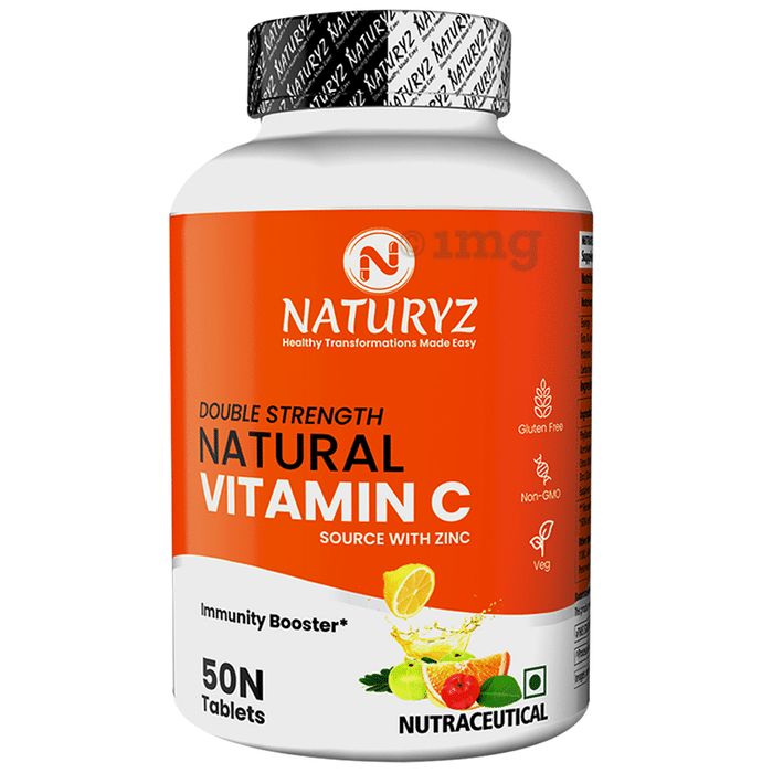 Naturyz Double Strength Natural Vitamin C Zinc Supplement Supports Immunity & Skincare Tablet