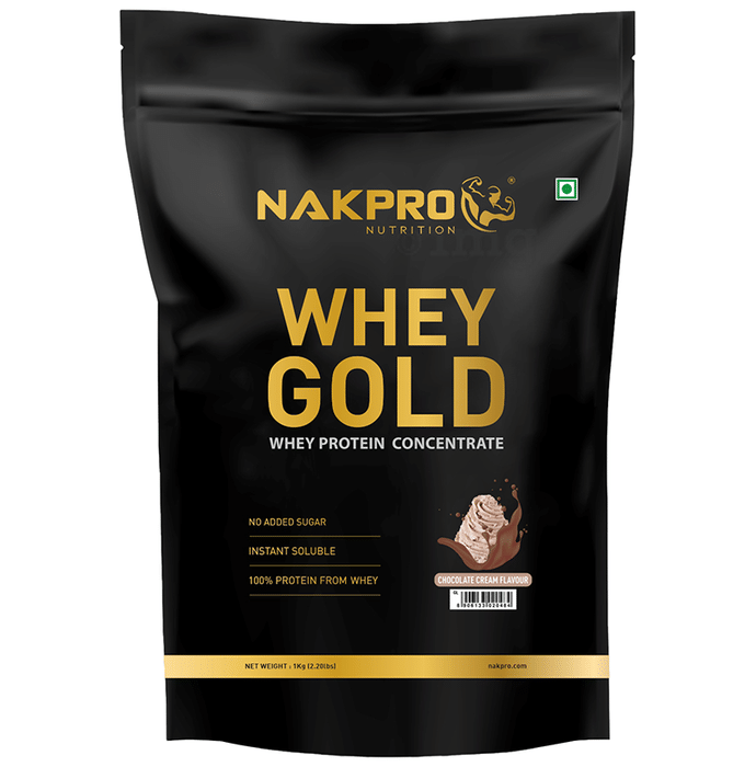 Nakpro Nutrition Whey Protein Gold for Muscle Support | Flavour Chocolate Cream