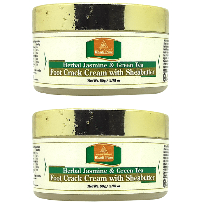 Khadi Pure Herbal Jasmine & Green Tea Foot Crack Cream with Sheabutter (50gm Each)