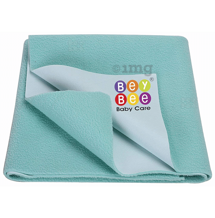 Bey Bee Waterproof Baby Bed Protector Dry Sheet for Toddlers (100cm X 70cm) Medium Sea Green