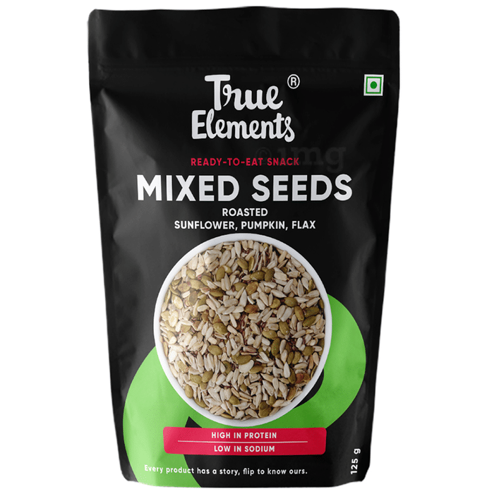 True Elements Roasted Sunflower, Pumpkin & Flax Mixed Seeds for Healthy Digestion