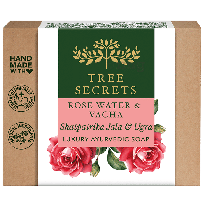 Tree Secrets Luxury Ayurvedic Soap Rosewater & Vacha