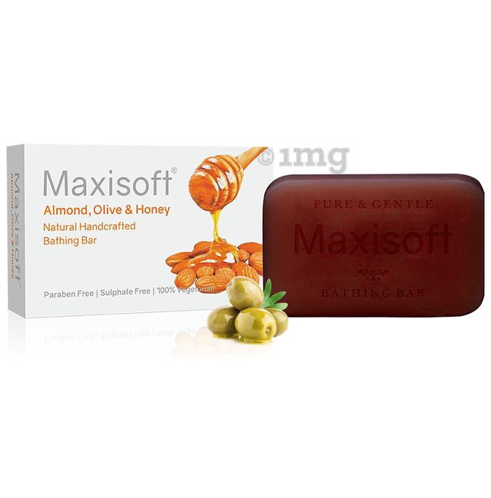 Maxisoft Almond, Olive & Honey Natural Handcrafted Bathing Bar (75gm Each)
