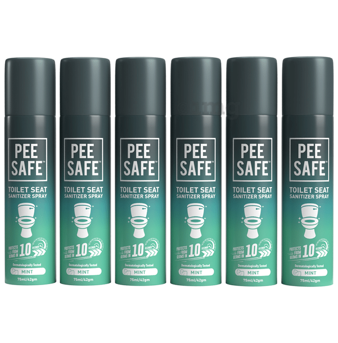 Pee Safe Toilet Seat Sanitizer Spray (75ml Each) Mint