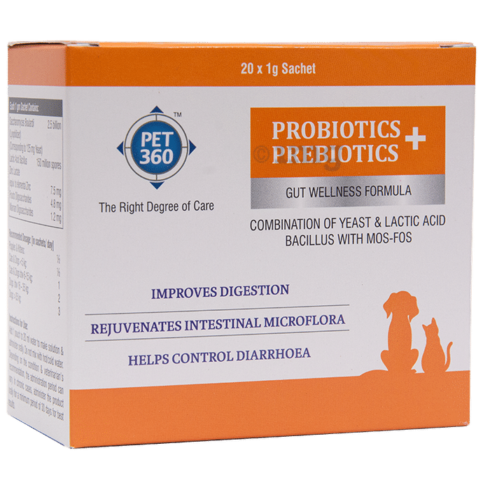 Pet 360 Probiotics + Prebiotics Gut Wellness Formula Schet (1gm Each)