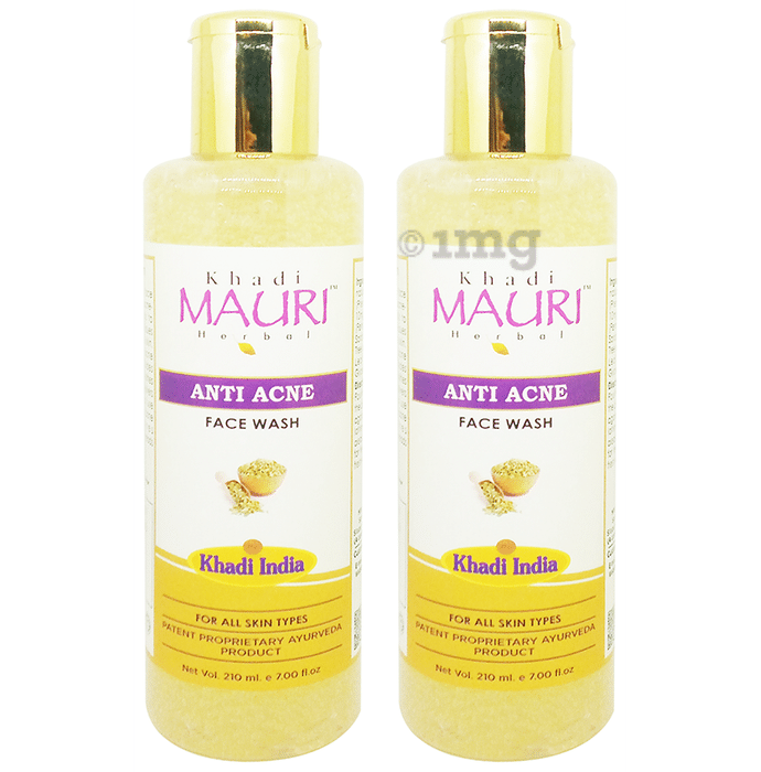 Khadi Mauri Herbal Anti Acne Face Wash (210ml Each)