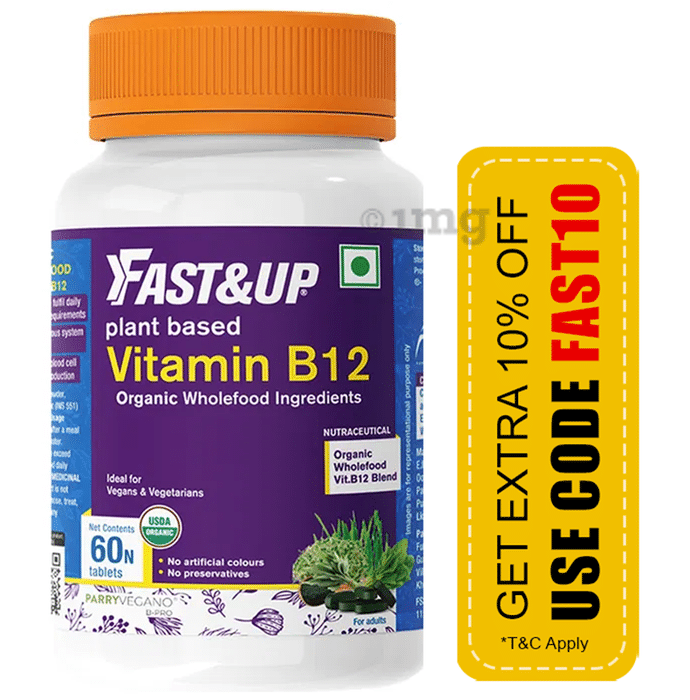 Fast&Up Plant Based Vitamin B12 with Organic Ingredients Vegan Tablet